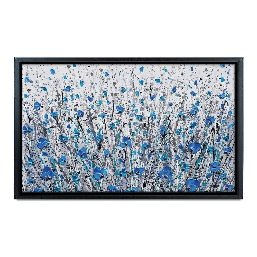 Blue And Grey Meadow Canvas Print Blue And Grey Meadow Canvas Print wall art product Olga Tkachyk