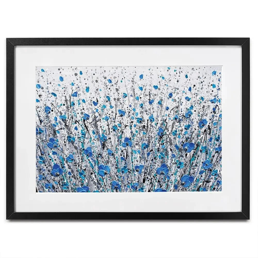 Blue And Grey Meadow Framed Art Print Blue And Grey Meadow Framed Art Print wall art product Olga Tkachyk
