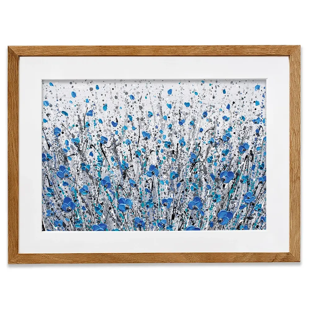 Blue And Grey Meadow Framed Art Print Blue And Grey Meadow Framed Art Print wall art product Olga Tkachyk