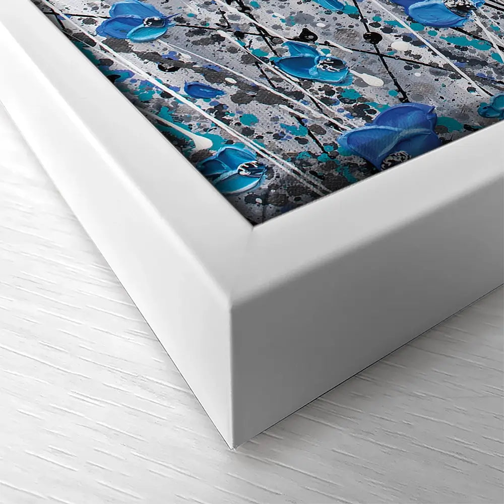 Blue And Grey Meadow Square Canvas Print Blue And Grey Meadow Square Canvas Print wall art product Olga Tkachyk