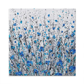 Blue And Grey Meadow Square Canvas Print Blue And Grey Meadow Square Canvas Print wall art product Olga Tkachyk