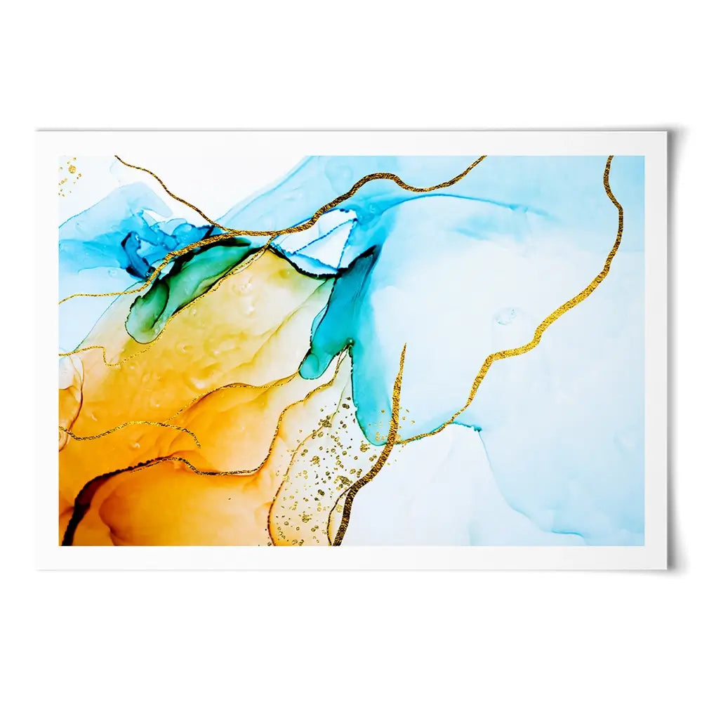 Blue And Orange Abstract Art Print Blue And Orange Abstract Art Print wall art product CARACOLLA / Shutterstock