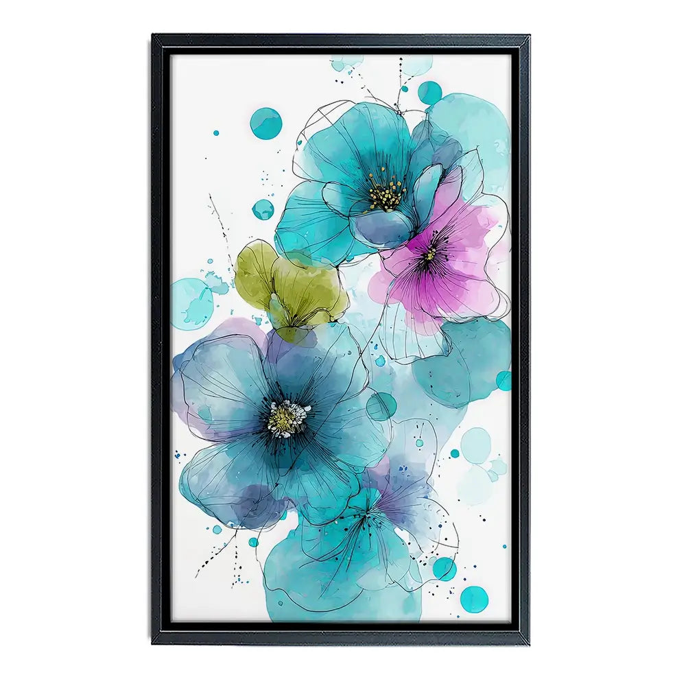 Blue And Pink Flowers Canvas Print Blue And Pink Flowers Canvas Print wall art product David Alexander Elder