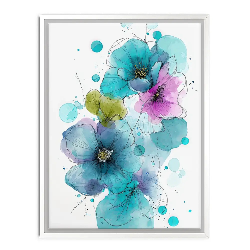 Blue And Pink Flowers Canvas Print Blue And Pink Flowers Canvas Print wall art product David Alexander Elder