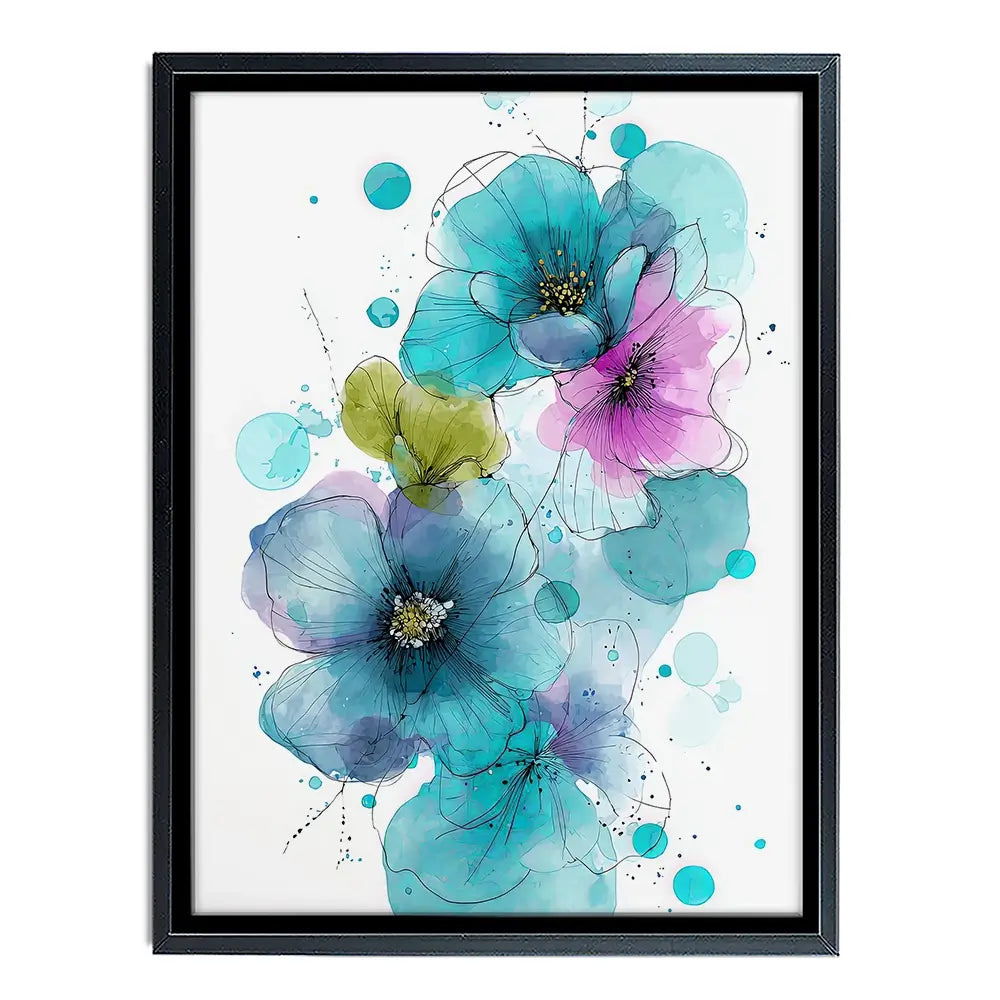 Blue And Pink Flowers Canvas Print Blue And Pink Flowers Canvas Print wall art product David Alexander Elder
