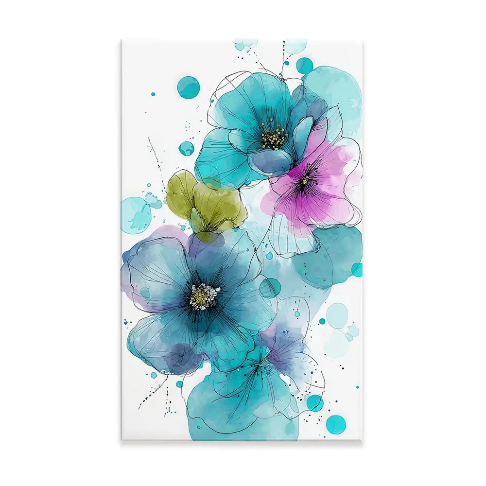 Blue And Pink Flowers Canvas Print Blue And Pink Flowers Canvas Print wall art product David Alexander Elder