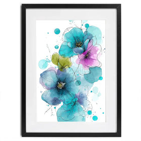 Blue And Pink Flowers Framed Art Print Blue And Pink Flowers Framed Art Print wall art product David Alexander Elder