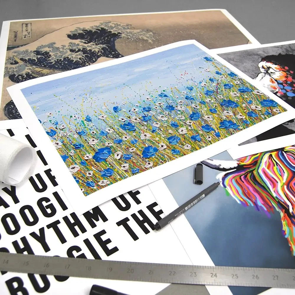 Blue And White Flowers Art Print Blue And White Flowers Art Print wall art product Olga Tkachyk