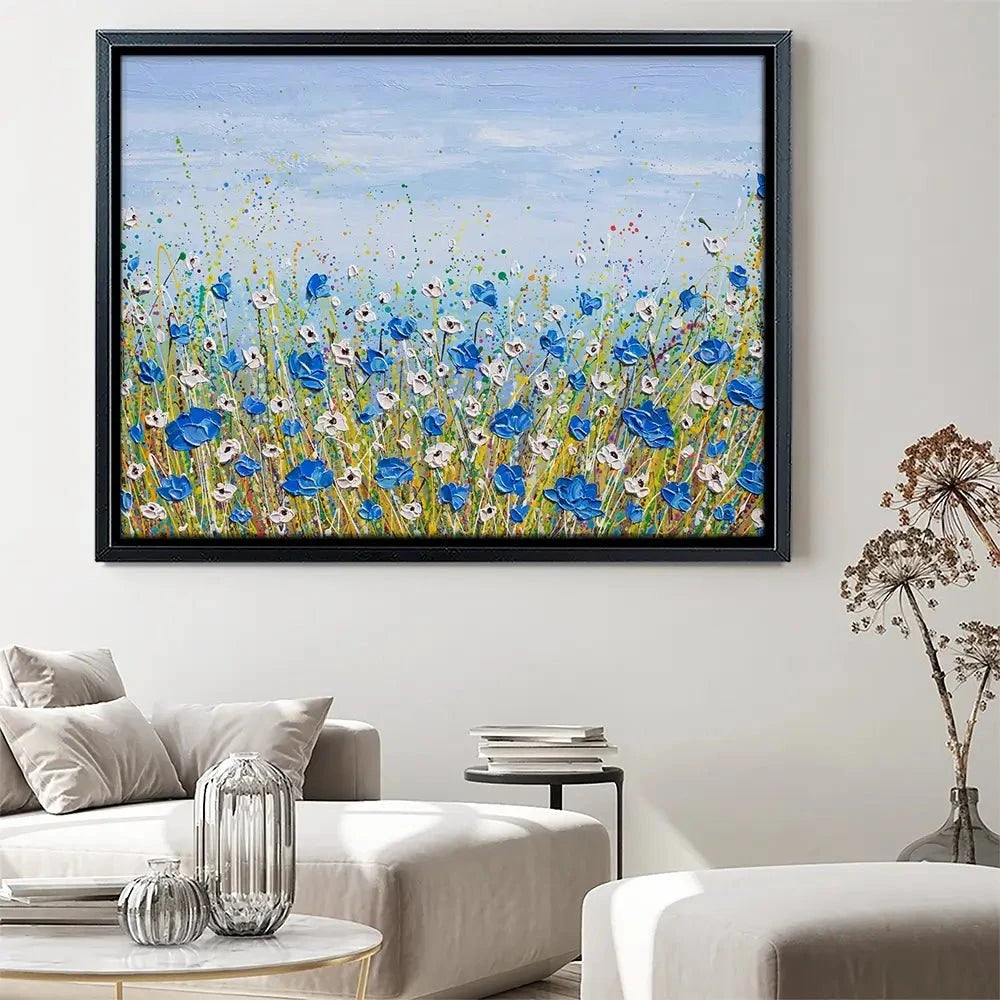 Blue And White Flowers Canvas Print Blue And White Flowers Canvas Print wall art product Olga Tkachyk