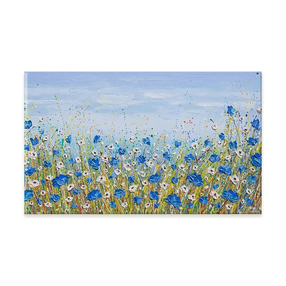 Blue And White Flowers Canvas Print Blue And White Flowers Canvas Print wall art product Olga Tkachyk