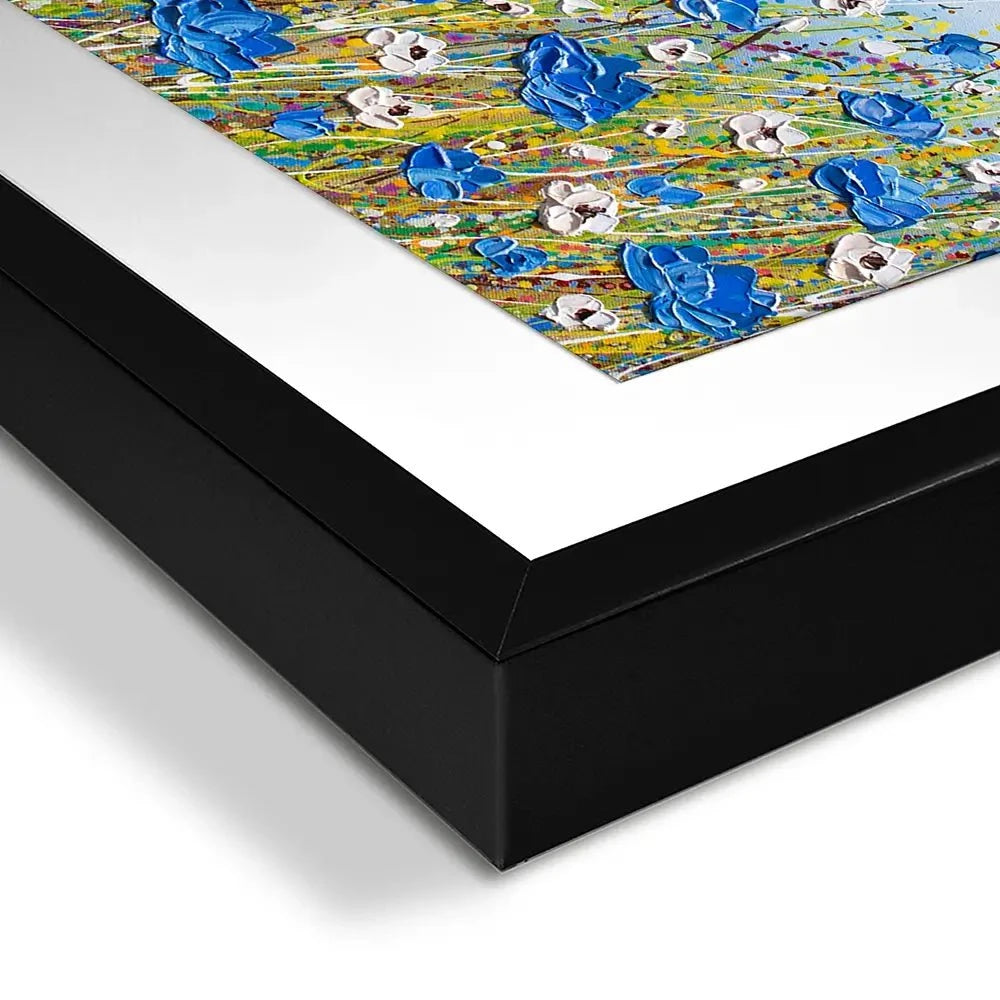 Blue And White Flowers Framed Art Print Blue And White Flowers Framed Art Print wall art product Olga Tkachyk