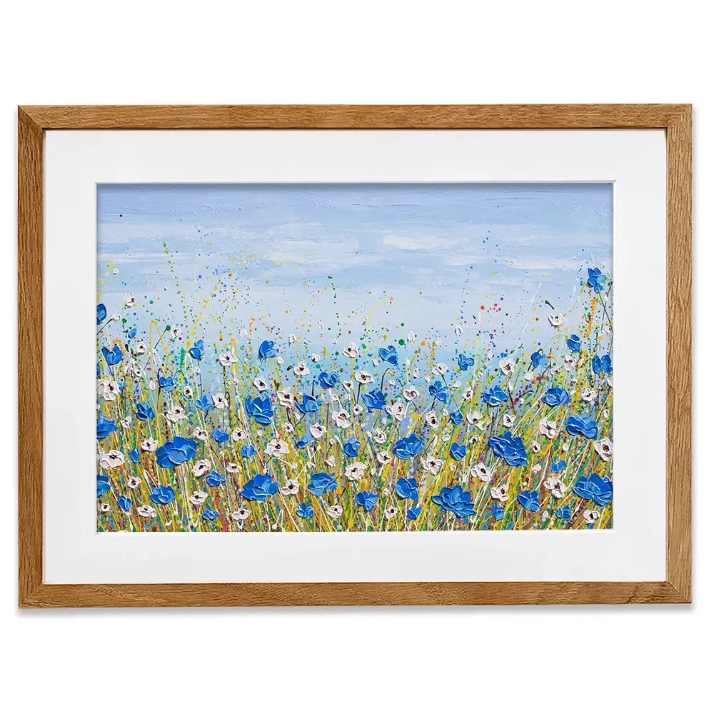 Blue And White Flowers Framed Art Print Blue And White Flowers Framed Art Print wall art product Olga Tkachyk