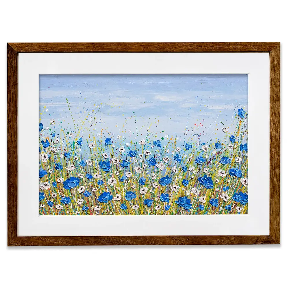 Blue And White Flowers Framed Art Print Blue And White Flowers Framed Art Print wall art product Olga Tkachyk