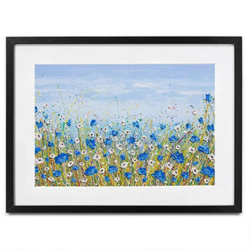 Blue And White Flowers Framed Art Print Blue And White Flowers Framed Art Print wall art product Olga Tkachyk