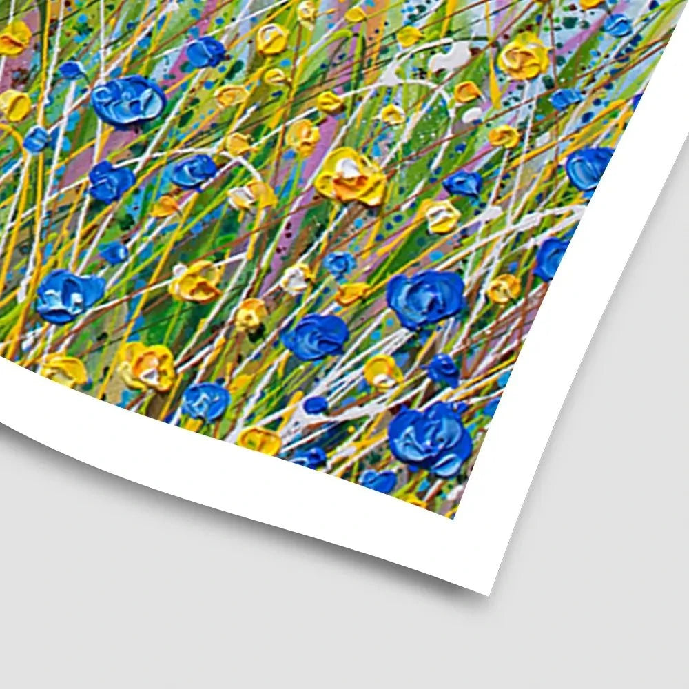 Blue And Yellow Wildflowers Art Print Blue And Yellow Wildflowers Art Print wall art product Olga Tkachyk