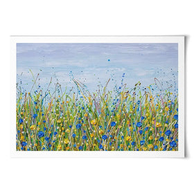Blue And Yellow Wildflowers Art Print Blue And Yellow Wildflowers Art Print wall art product Olga Tkachyk