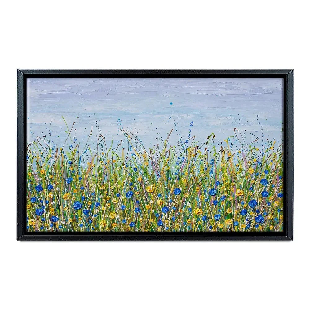 Blue And Yellow Wildflowers Canvas Print Blue And Yellow Wildflowers Canvas Print wall art product Olga Tkachyk