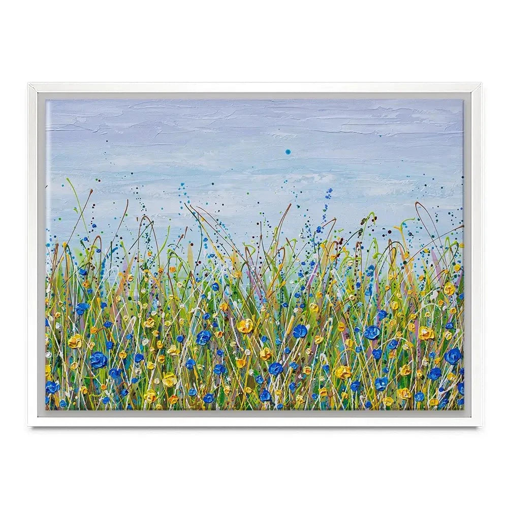 Blue And Yellow Wildflowers Canvas Print Blue And Yellow Wildflowers Canvas Print wall art product Olga Tkachyk