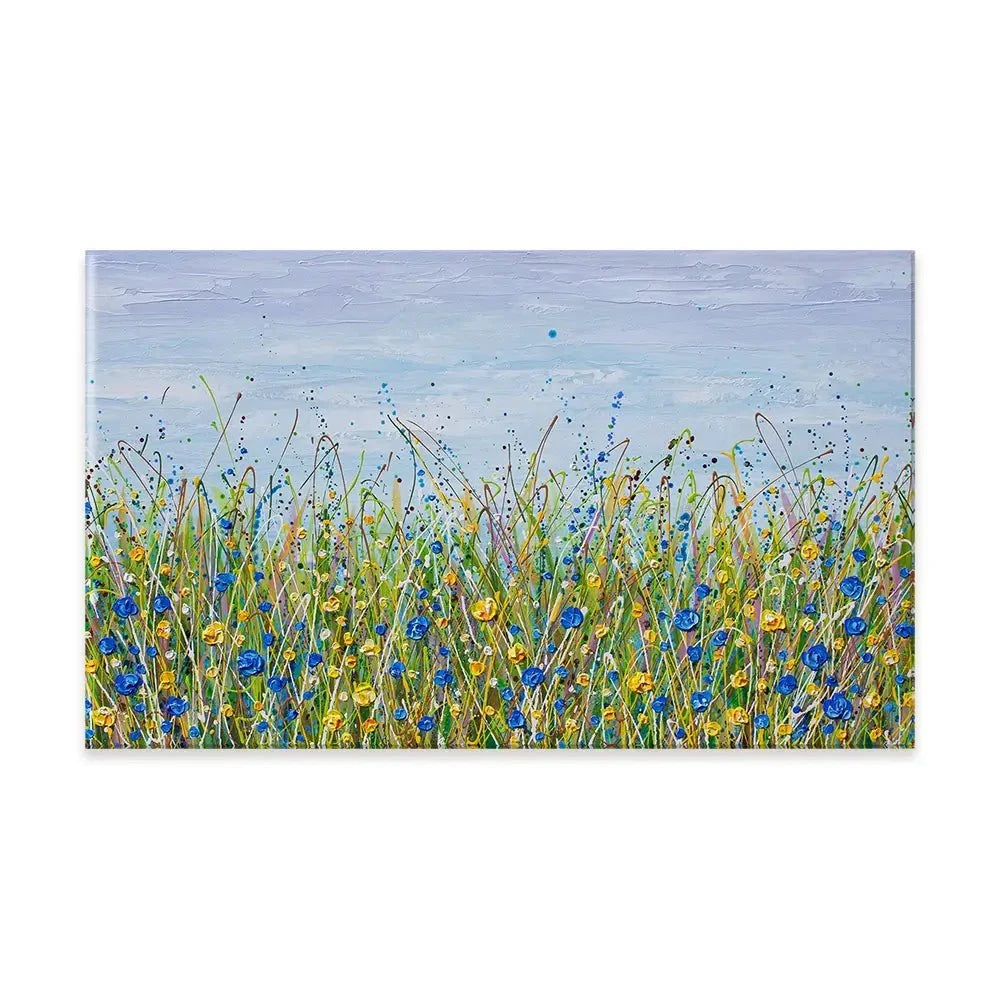 Blue And Yellow Wildflowers Canvas Print Blue And Yellow Wildflowers Canvas Print wall art product Olga Tkachyk