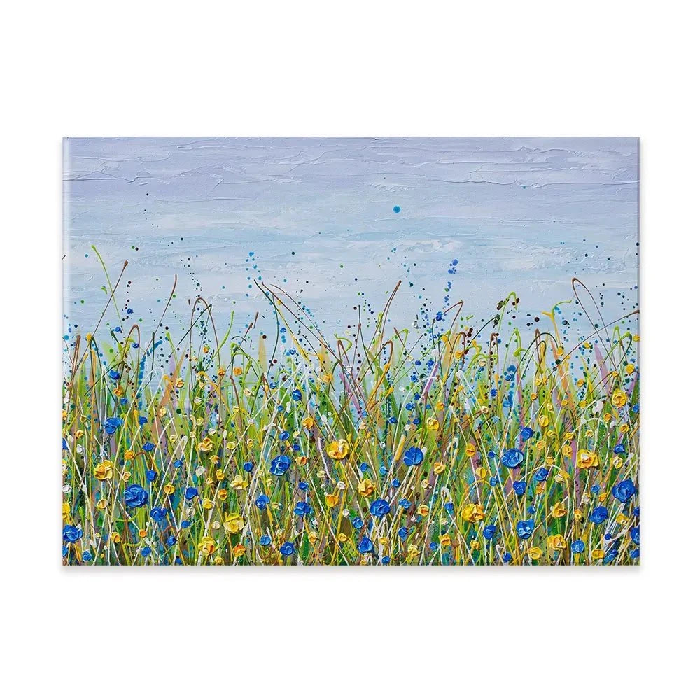 Blue And Yellow Wildflowers Canvas Print Blue And Yellow Wildflowers Canvas Print wall art product Olga Tkachyk