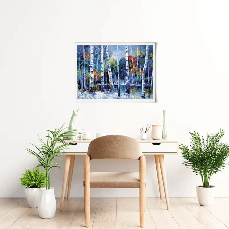 Blue Birches Art Print Blue Birches Art Print wall art product Leon Devenice