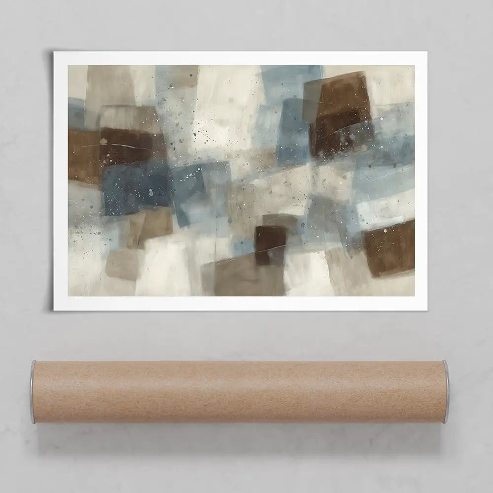 Blue Block Abstract Art Print Blue Block Abstract Art Print wall art product Chromatic Storm Studio