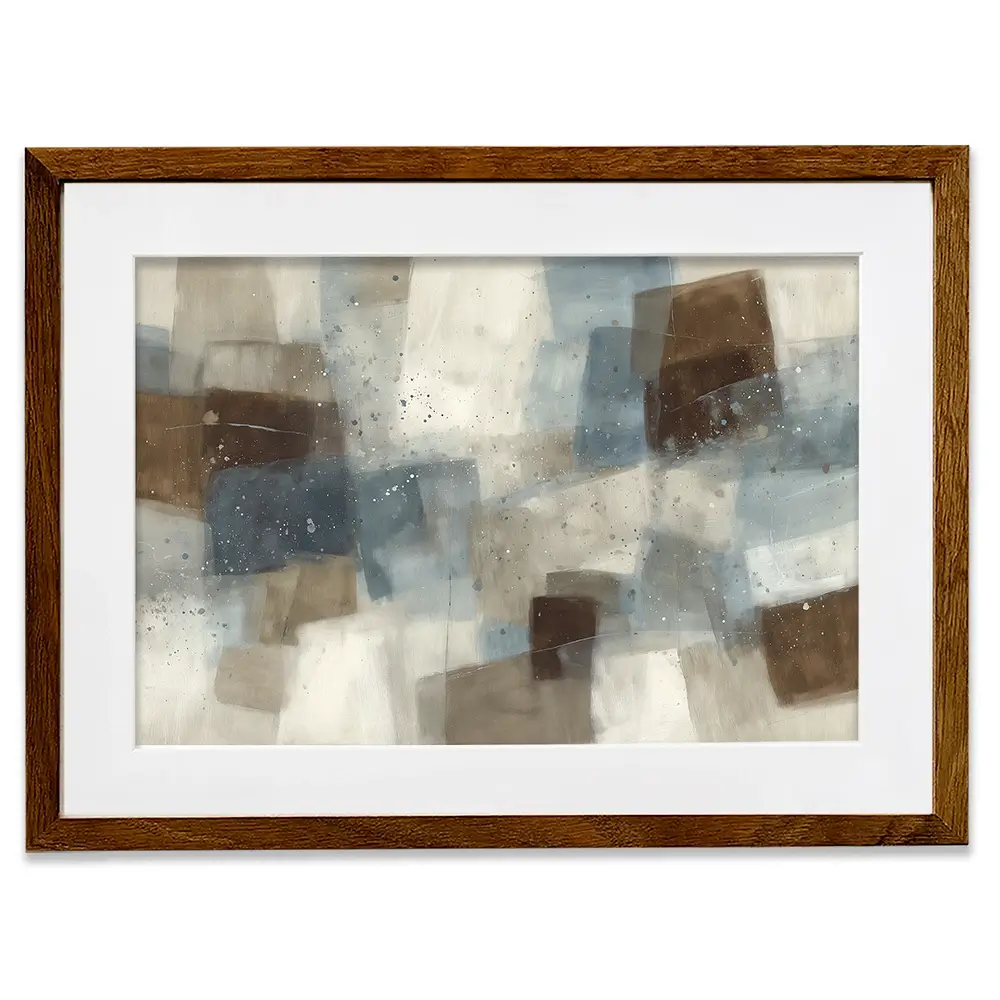 Blue Block Abstract Framed Art Print Blue Block Abstract Framed Art Print wall art product Chromatic Storm Studio
