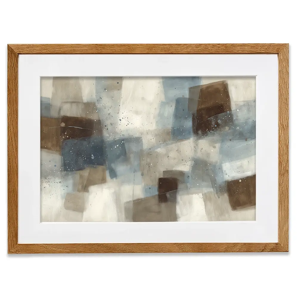 Blue Block Abstract Framed Art Print Blue Block Abstract Framed Art Print wall art product Chromatic Storm Studio