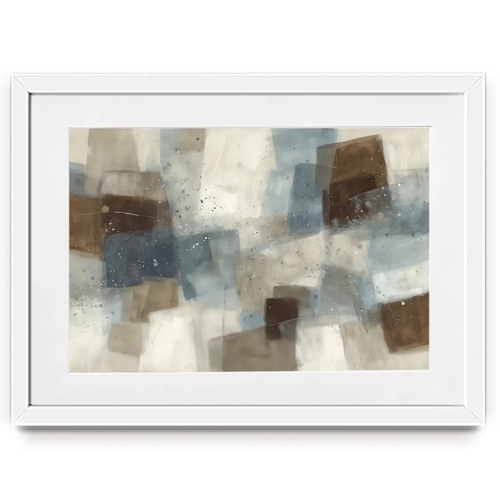 Blue Block Abstract Framed Art Print Blue Block Abstract Framed Art Print wall art product Chromatic Storm Studio