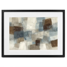 Blue Block Abstract Framed Art Print Blue Block Abstract Framed Art Print wall art product Chromatic Storm Studio