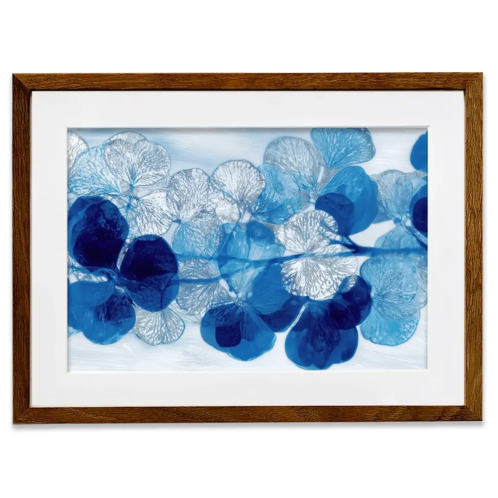 Blue Botanical Pattern Framed Art Print Blue Botanical Pattern Framed Art Print wall art product Chromatic Storm Studio