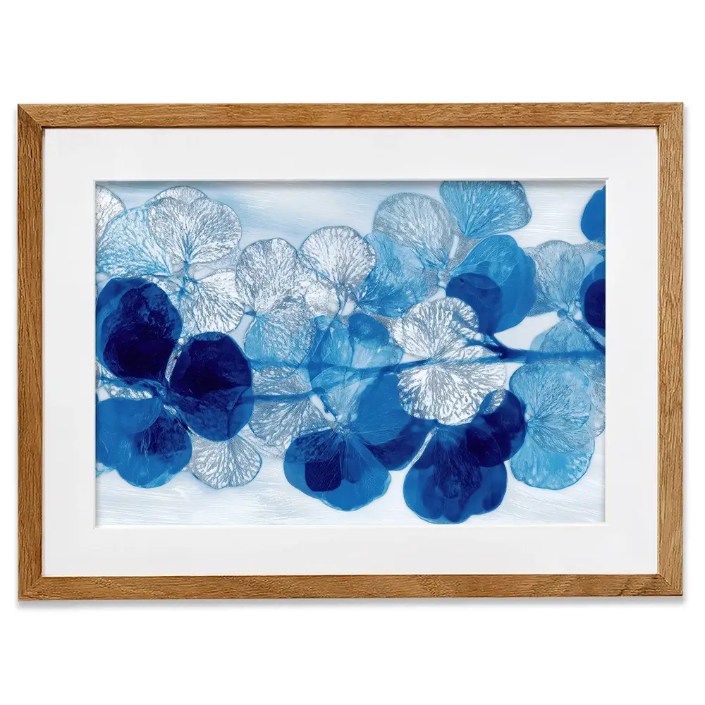 Blue Botanical Pattern Framed Art Print Blue Botanical Pattern Framed Art Print wall art product Chromatic Storm Studio