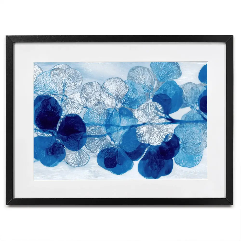 Blue Botanical Pattern Framed Art Print Blue Botanical Pattern Framed Art Print wall art product Chromatic Storm Studio
