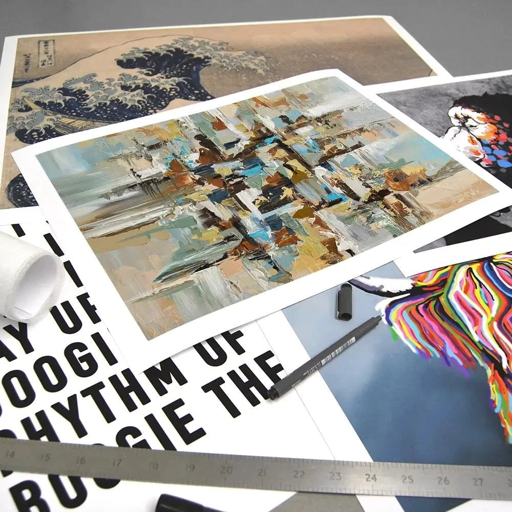 Blue Brown Abstract Art Print Blue Brown Abstract Art Print wall art product Olga Tkachyk