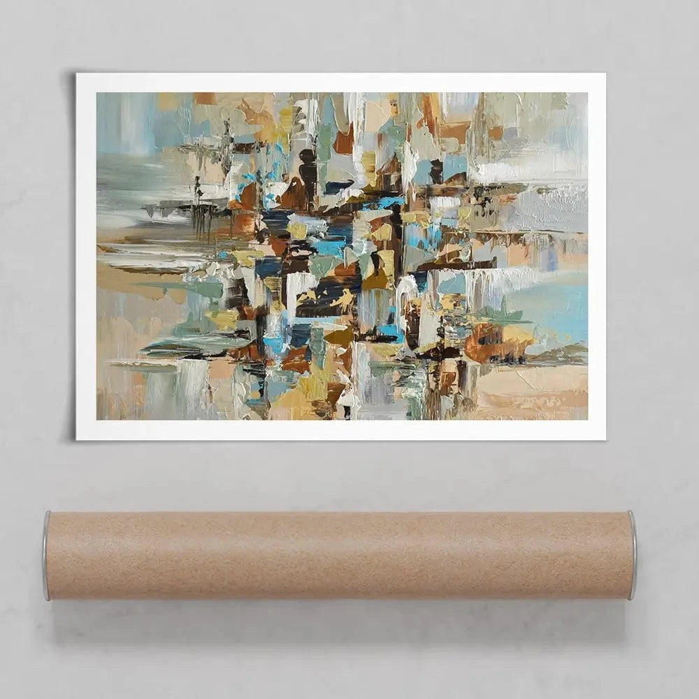 Blue Brown Abstract Art Print Blue Brown Abstract Art Print wall art product Olga Tkachyk