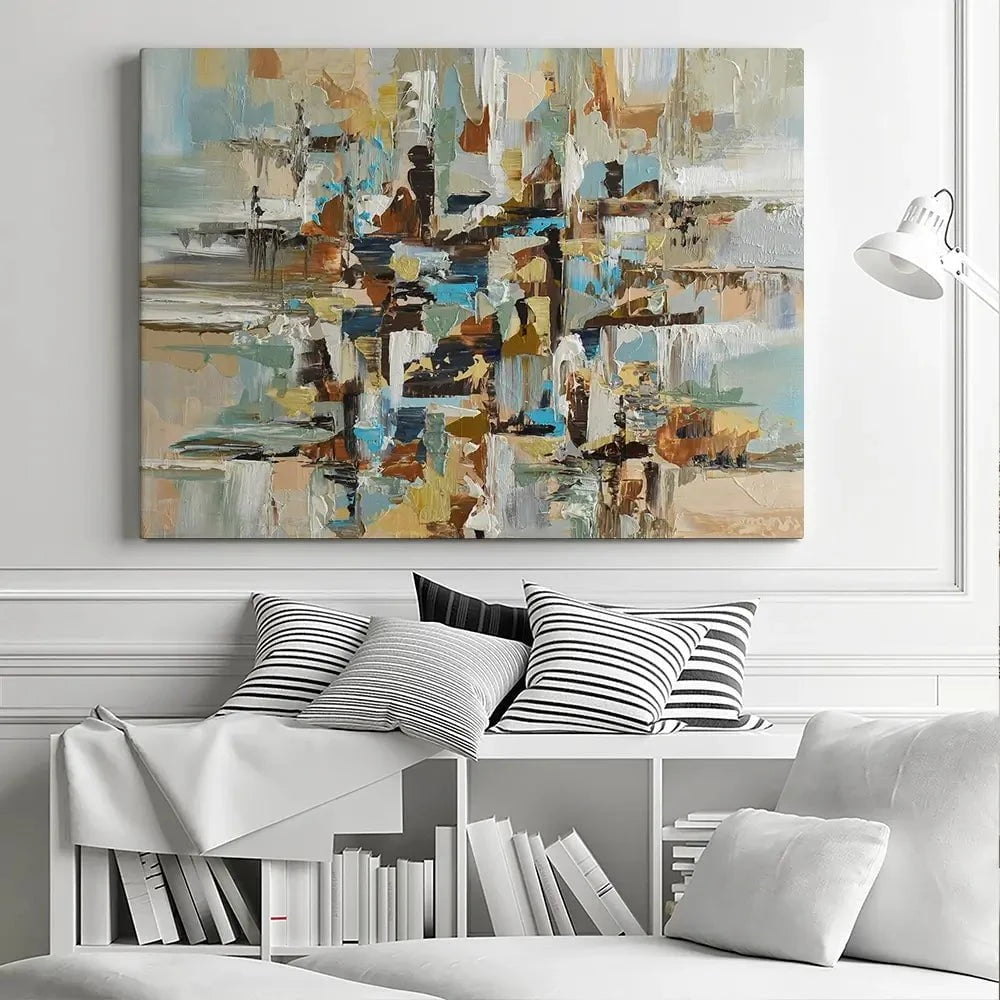 Blue Brown Abstract Canvas Print Blue Brown Abstract Canvas Print wall art product Olga Tkachyk