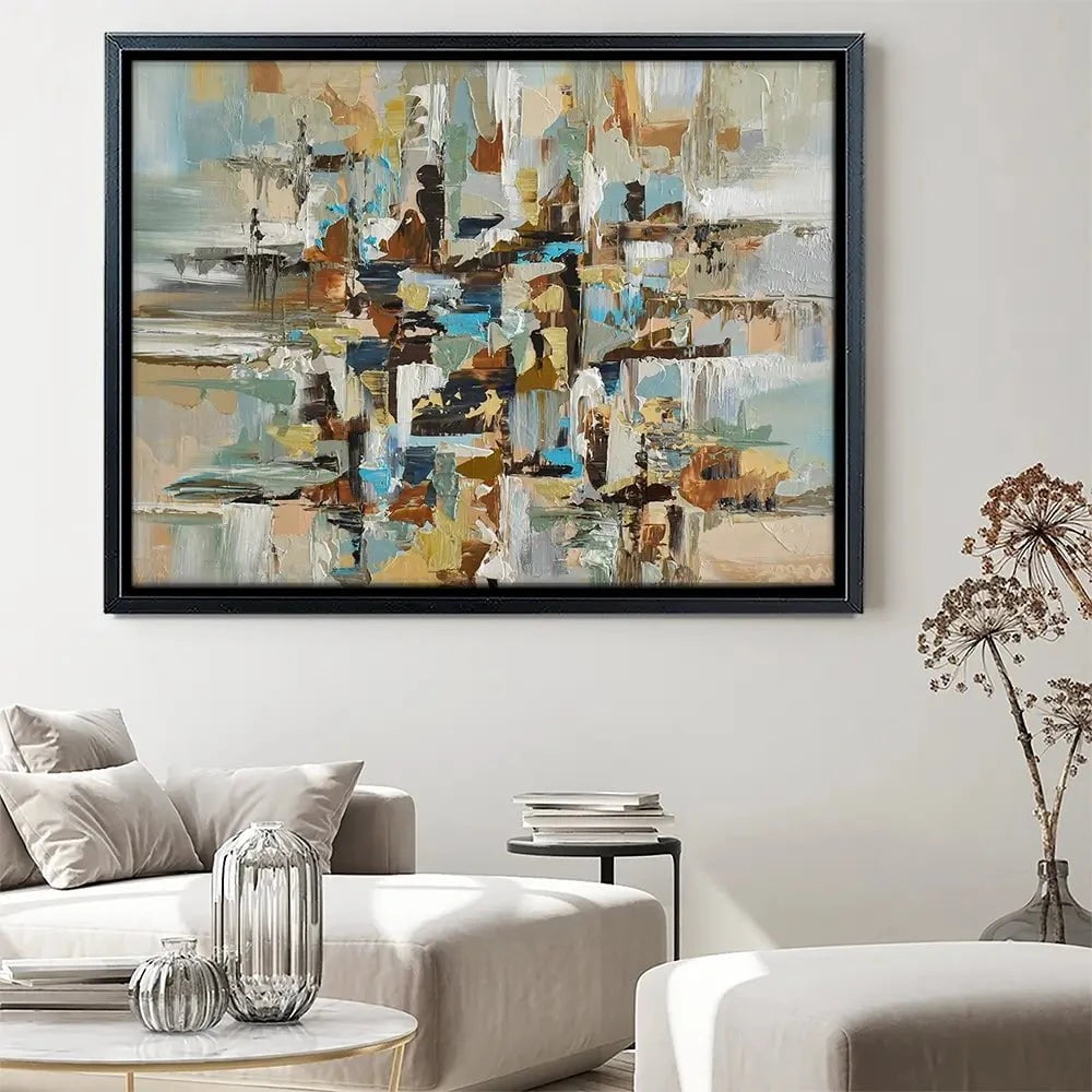 Blue Brown Abstract Canvas Print Blue Brown Abstract Canvas Print wall art product Olga Tkachyk