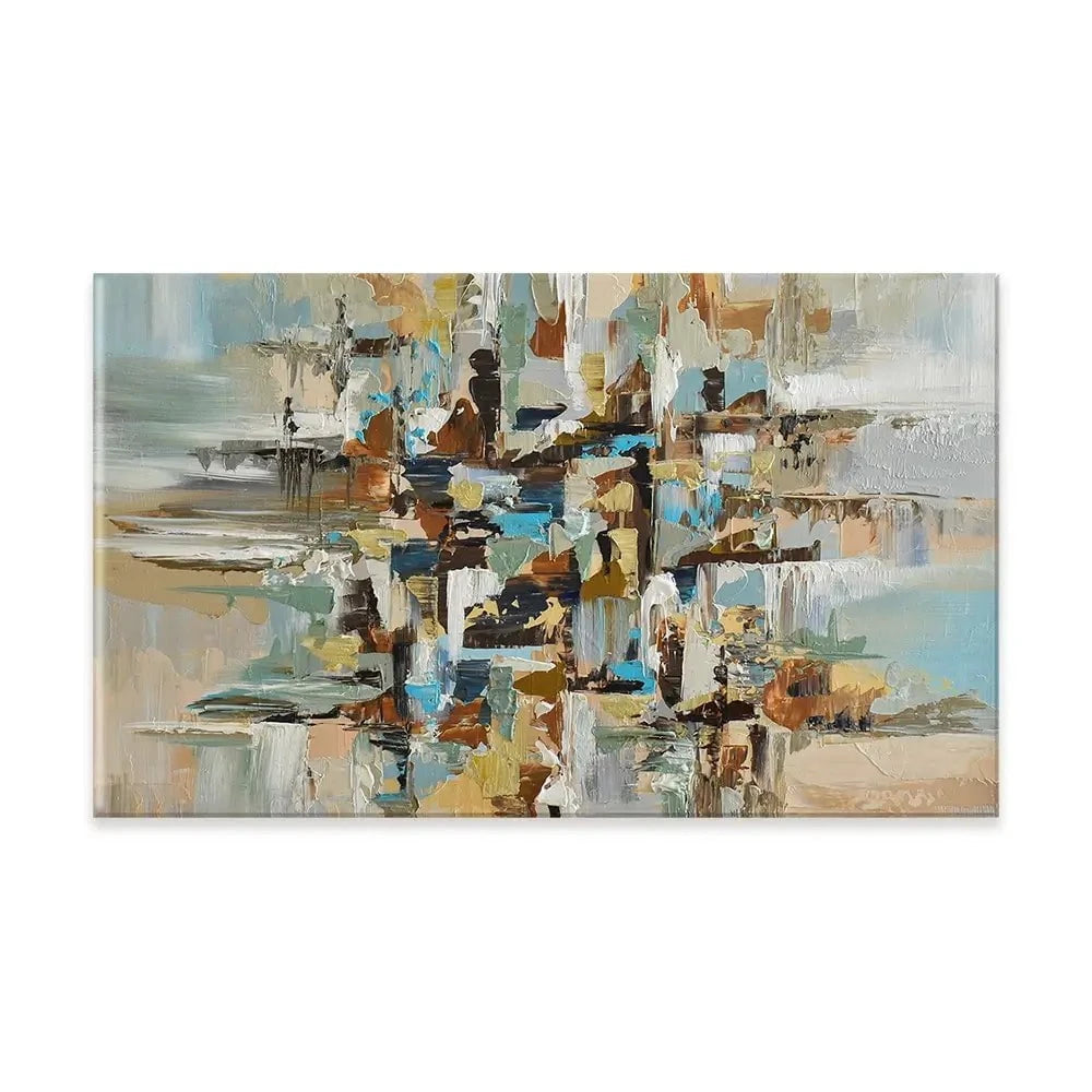 Blue Brown Abstract Canvas Print Blue Brown Abstract Canvas Print wall art product Olga Tkachyk