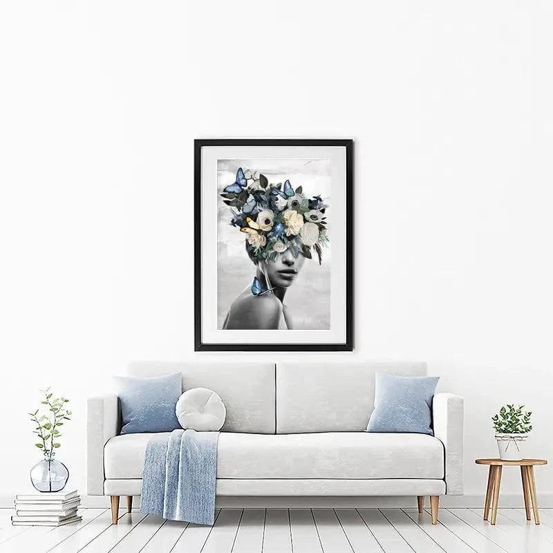 Blue Butterfly Framed Art Print Blue Butterfly Framed Art Print wall art product Svetlana Aleynikova