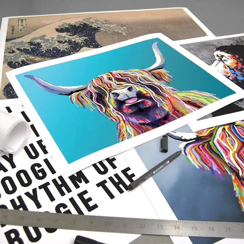 Blue Cheeky Cow Art Print Blue Cheeky Cow Art Print wall art product Independent