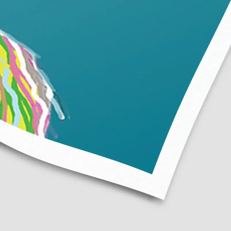 Blue Cheeky Cow Art Print Blue Cheeky Cow Art Print wall art product Independent