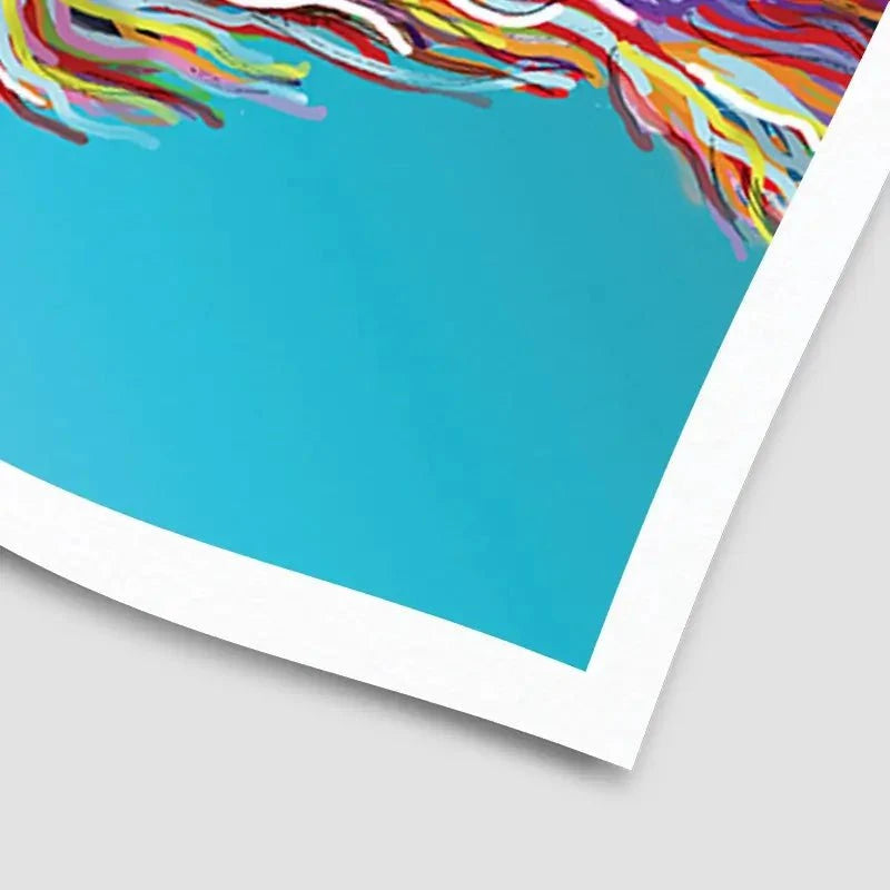 Blue Cheeky Cow Art Print Blue Cheeky Cow Art Print wall art product Independent