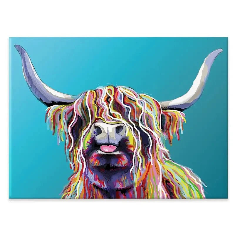 Blue Cheeky Cow Canvas Print Blue Cheeky Cow Canvas Print wall art product Independent