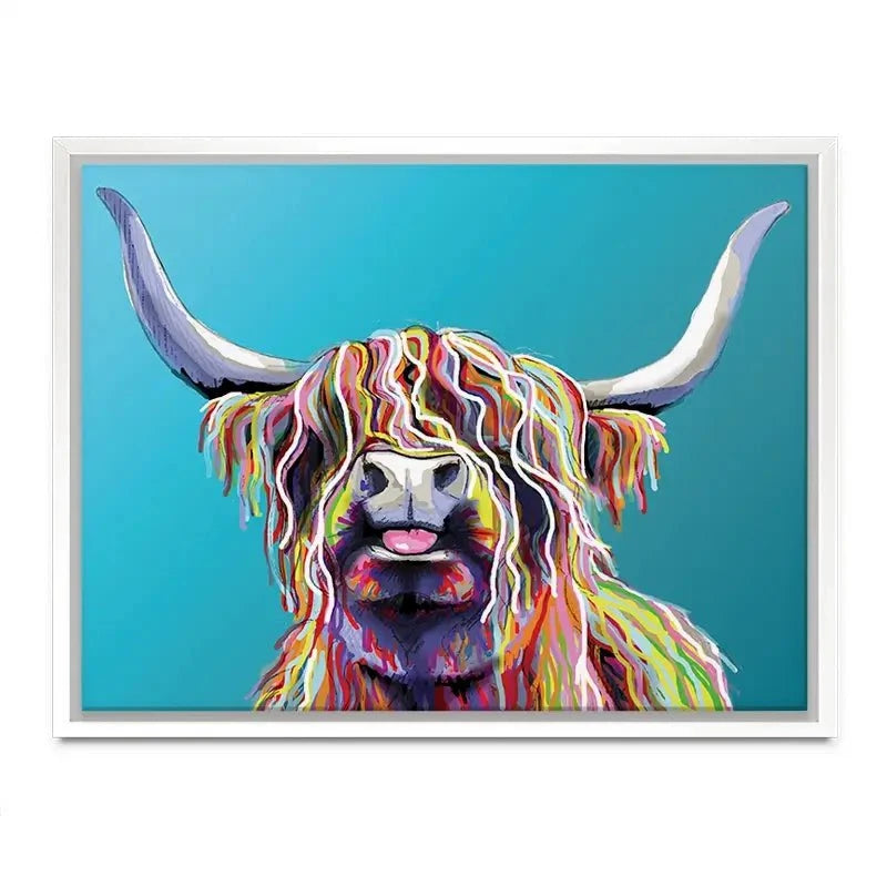 Blue Cheeky Cow Canvas Print Blue Cheeky Cow Canvas Print wall art product Independent