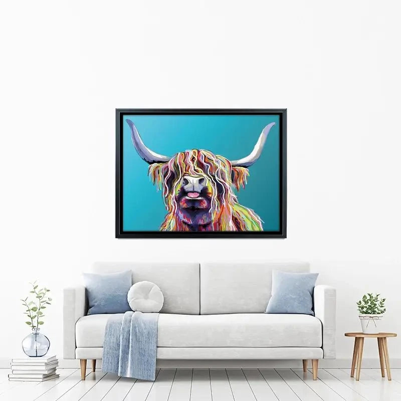 Blue Cheeky Cow Canvas Print Blue Cheeky Cow Canvas Print wall art product Independent