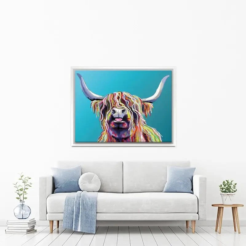 Blue Cheeky Cow Canvas Print Blue Cheeky Cow Canvas Print wall art product Independent