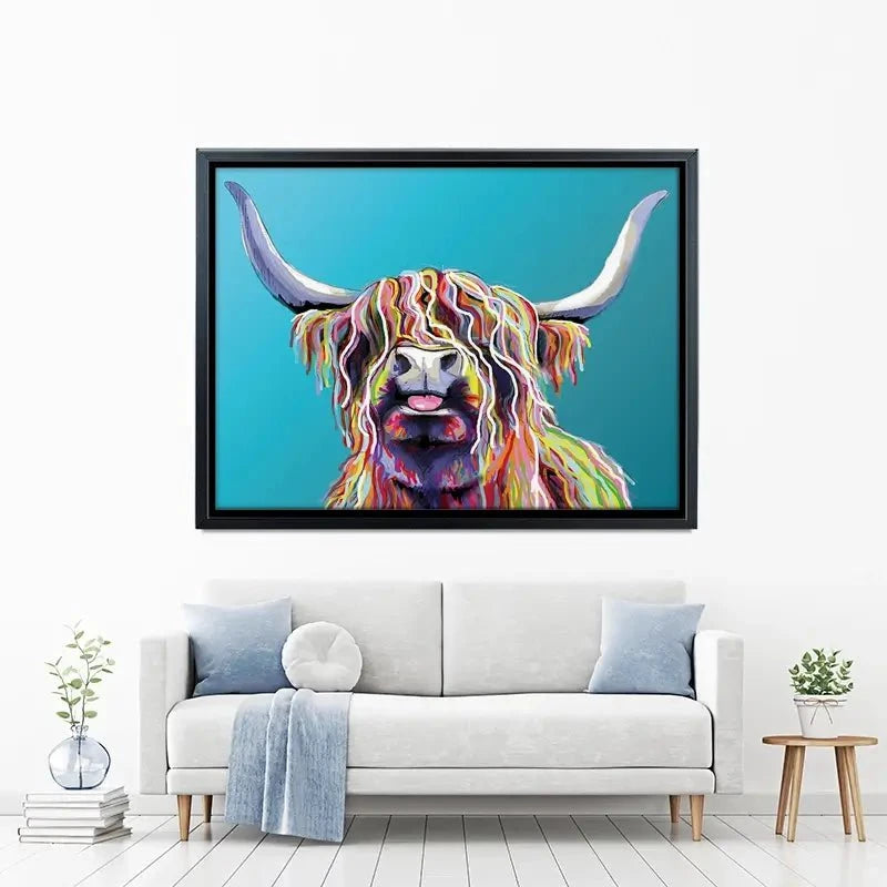 Blue Cheeky Cow Canvas Print Blue Cheeky Cow Canvas Print wall art product Independent