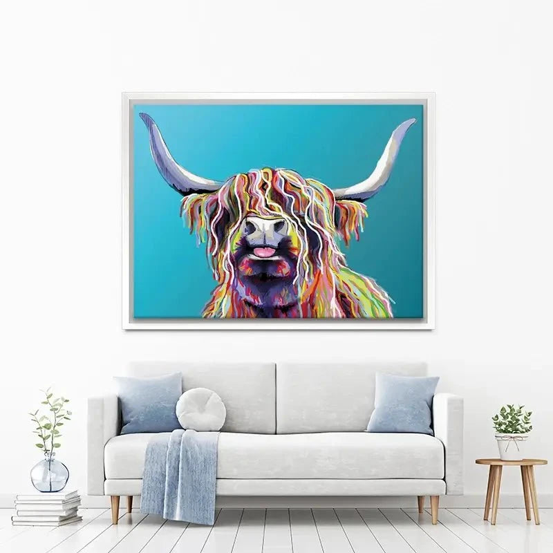 Blue Cheeky Cow Canvas Print Blue Cheeky Cow Canvas Print wall art product Independent
