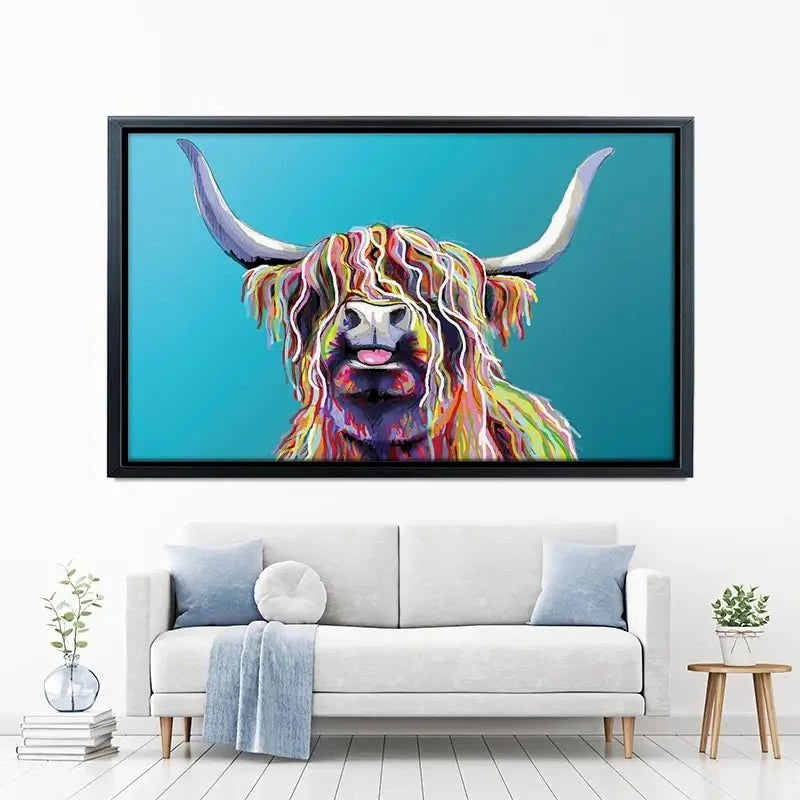 Blue Cheeky Cow Canvas Print Blue Cheeky Cow Canvas Print wall art product Independent