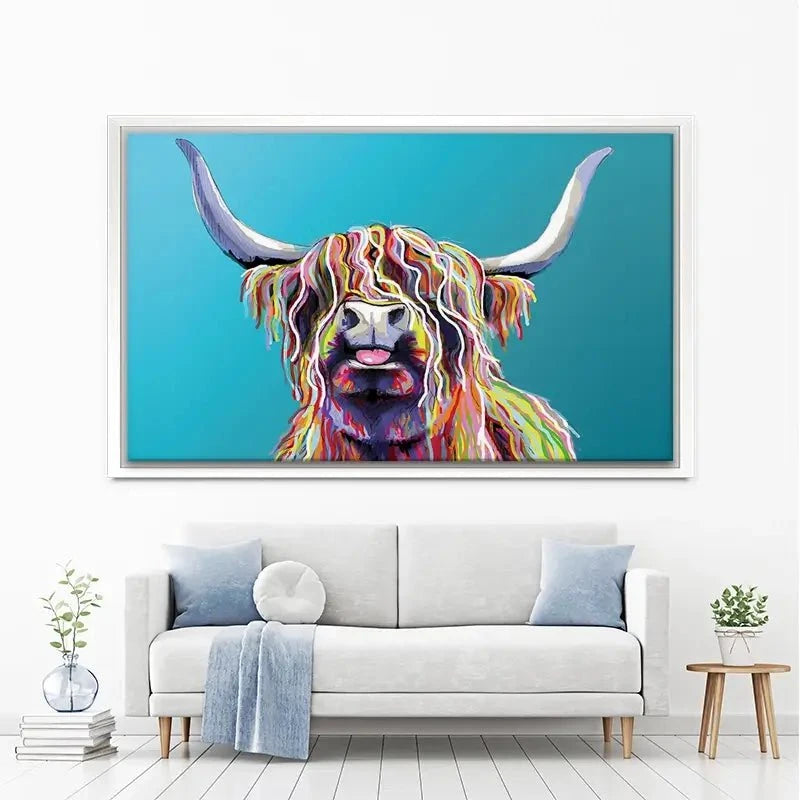 Blue Cheeky Cow Canvas Print Blue Cheeky Cow Canvas Print wall art product Independent